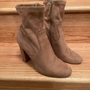 🌸 Steve Madden Edit Camel Suede High Heel Mid-Calf Boots Size 8.5